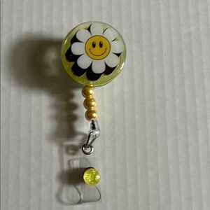 Yellow Smiley Flower Key Holder